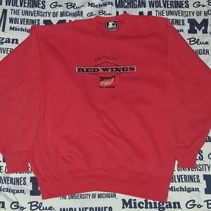 90s Starter Detroit Red Wings Crewneck Vintage Sweatshirt 90s Hockey NHL
